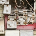 Tangled mess of wires and switches